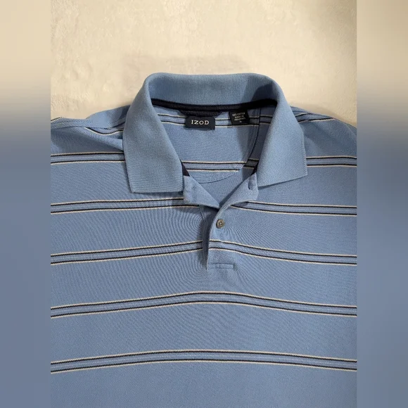 Izod Light Blue Polo with White Stripes - Picture 6 of 6